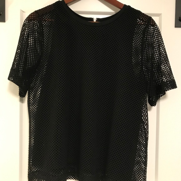 Banana Republic mesh blouse, Size L, black - Picture 1 of 3
